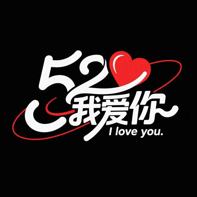 520我爱你ai字体设计
