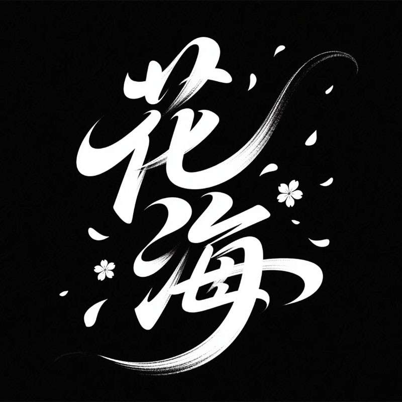 '花海'书法字AI字体设计